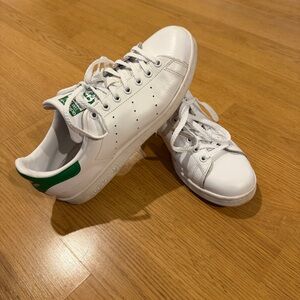 Adidas Stan Smith White and Green Sneakers